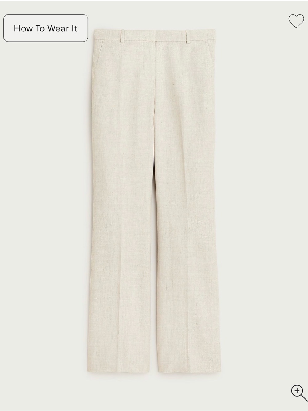 J. Crew Neutral Herringbone Linen Pants in Cream